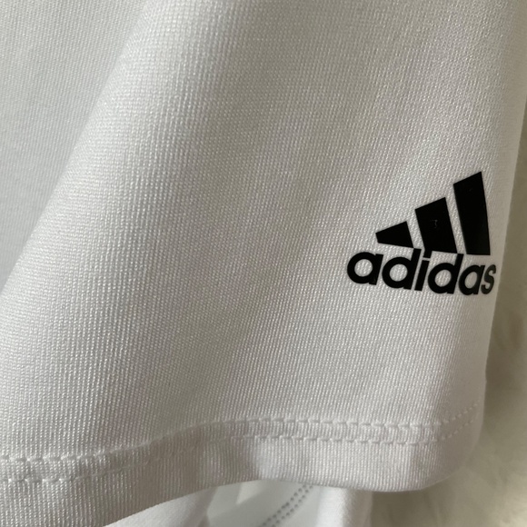 Adidas Climalite Short Sleeve Minimal Logo White V-Neck T-Shirt adidas Tee XL - Picture 6 of 14
